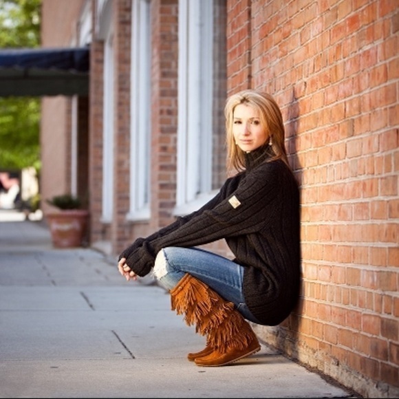 MINNETONKA Moccasins 1652 Women's 5 Layers Fringes Brown Suede Boots 6 - Picture 9 of 16